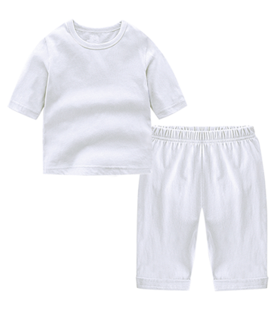 儿童圆领短袖家居服（衣服）-R0023AB-A - 仿棉-180g/80