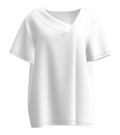 不规则领T恤A0022 - 仿棉-200g/S