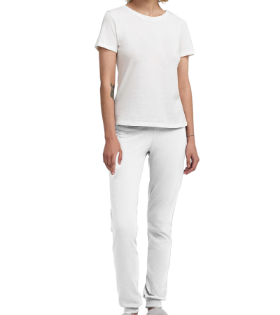 女士短袖有脚口套装A0112 - 仿棉-180g/S