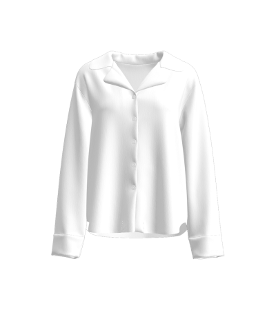 女士古巴领长袖有袖口家居服（衣服）-A0124AB-A - 仿棉-180g/S