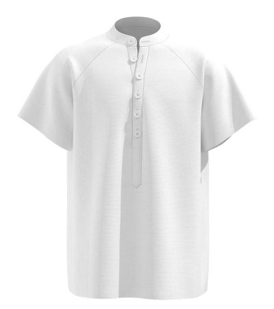 男数码印仿棉插肩短袖6粒扣贴片亨利LTM10088 - 仿棉-180g/S