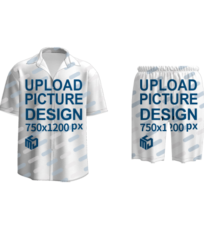 古巴领沙滩套装（上衣）A0247AB-A - 四面弹-140g/XS