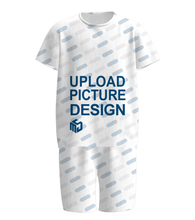 男短款家居服套装有袋无脚口无袖口-P0026X - 仿棉-200g/S