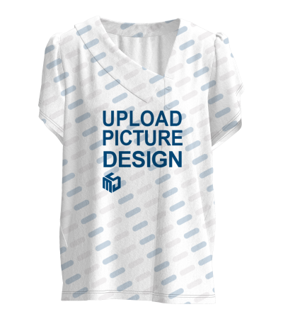 女装不规则领带二粒纽扣仿棉泡泡短袖T恤-LTW20476X - 仿棉-180g/S