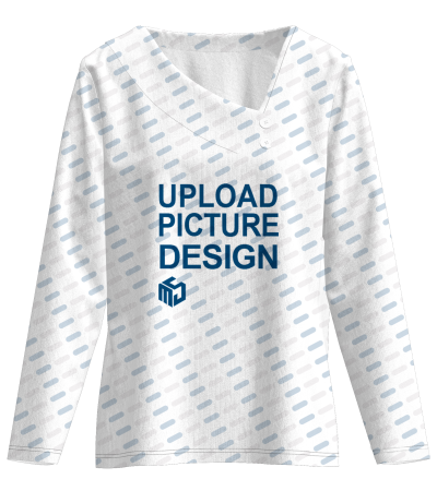 女仿棉不对称V领长袖T恤-LTW20505X - 仿棉-180g/S