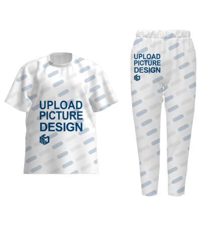 女士短袖长裤前袋套装-YQY004 - 平板布-140g/0XL