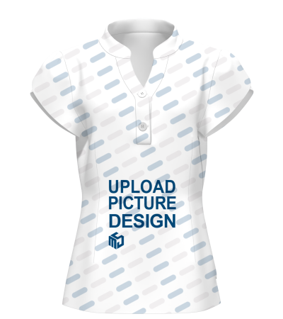 女士V领半开襟纽扣小盖袖短袖-YZH02 - 仿棉-180g/XS