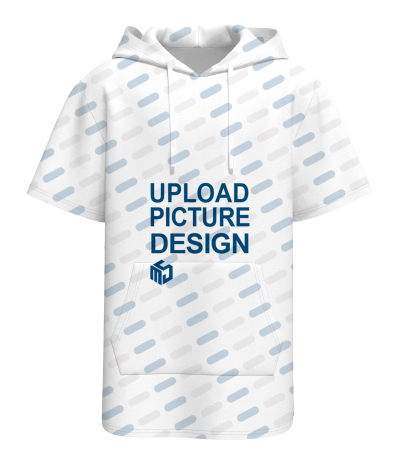 男士短袖抽绳前插袋连帽卫衣-XHY047 - 空气层-220g/S