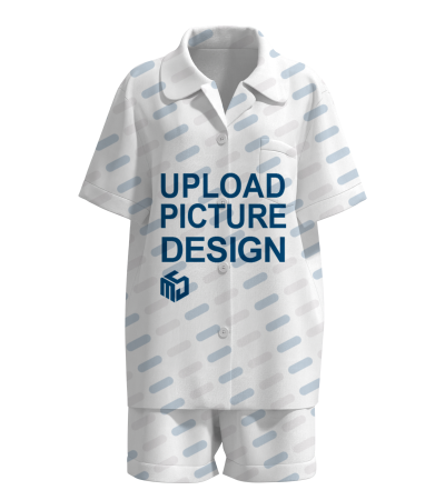 女士古巴领前左袋有袖口短袖套装（衣服）-WRL022AB-A - 冰丝-140g/M