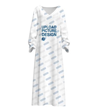 女士长袖V领连衣裙-HJKJ006 - 磨毛牛奶丝-200g/XL