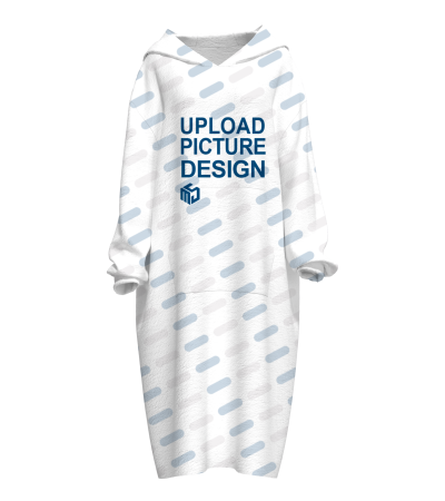 女士长袖前口袋连帽睡袍单帽有袋有袖口无脚口-P100046 - 双面法兰绒-280g/F