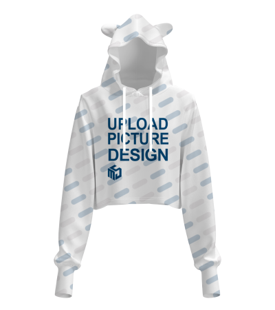 女士猫耳朵卫衣露脐装-A0011X - 空气层-220g/S