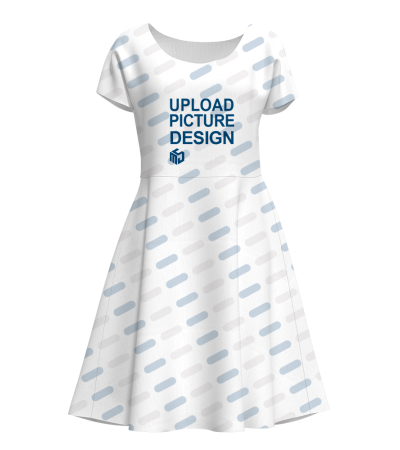 女士短袖圆领连衣裙-WRL038 - 仿棉-180g/XS