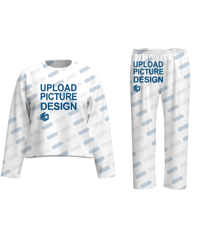 女士长袖圆领长裤套装无袋无袖口无脚口-P100089 - 仿棉-200g/XL