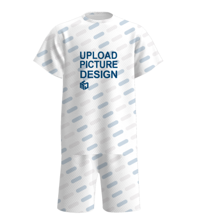 男士无袖口无脚口短袖圆领球服抽绳短裤套装-A0210X  - 针眼布-140g/L