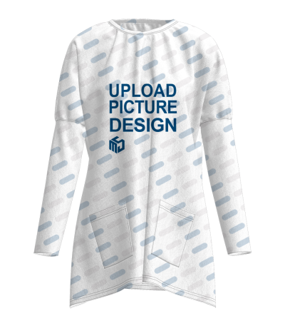 女士长款落肩袖有口袋连衣裙-LTW20068X - 仿棉-180g/S