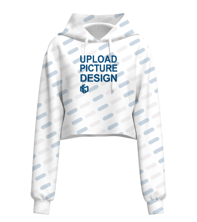 3D女士短款露脐l连帽带抽绳有袋卫衣-A0003X - 空气层-220g/S