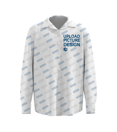 男士数码印四面弹翻领长袖衬衫-LTMJ10015SX - 四面弹-120g/S