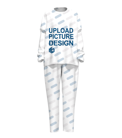 女士圆领有裤袋抽皱长袖套装-LTW20082X - 牛奶丝-170g/S