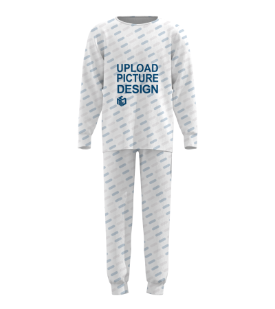 男士圆领长袖家居服套装有脚口有袖口无袋-R0094X - 仿棉-180g/S