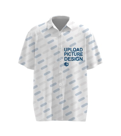 男数码印四面弹翻领短袖衬衫-LTMJ10008X - 四面弹-120g/S