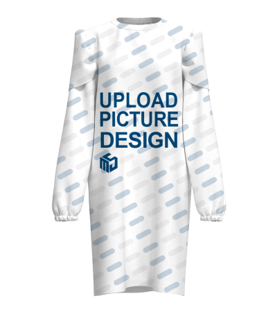 女士圆领泡泡袖长袖连衣裙-XJB9623 - 仿棉-180g/S