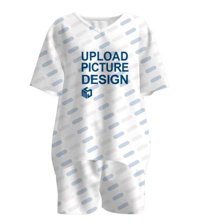 V领女士套装无袖口无脚口无袋-A0156X - 仿棉-180g/S