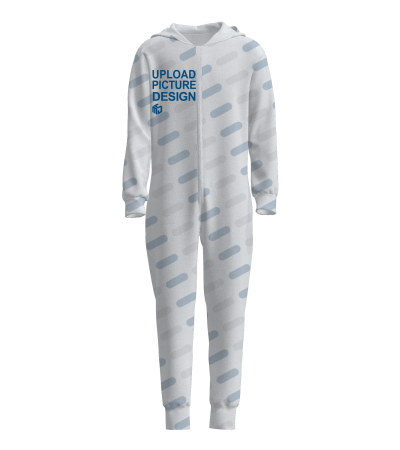 女款带袖口脚口单帽拉链连体裤-A0127X - 仿棉-180g/S