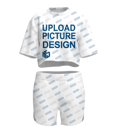 女士短袖露脐套装-A0010X - 鸟眼布-140g/XS