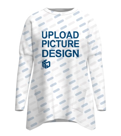 女士长款落肩袖有口袋-LTW20068_DX - 仿棉-180g/S