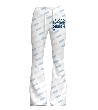 女士高腰抽绳喇叭裤-P100058 - 健康布-220g/S