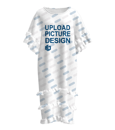 女士多层荷叶边连衣服-XJT1017 - 仿棉-180g/S