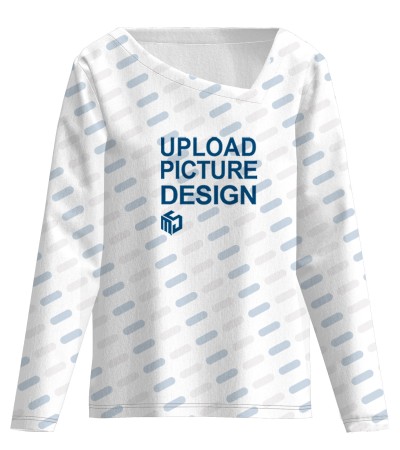 女士歪V领瘦身长袖T恤 （LTW20089） - 仿棉-180g/S