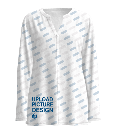 女竹节麻前中V领开门襟长袖上衣-LTW20557_D - 竹节麻-120g/S