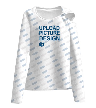 左肩露肩长袖上衣-A0226 - 仿棉-170g/S