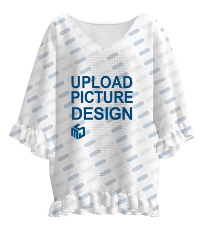 女款V领短袖XJT0852-RT - 仿麻皱竹节-170g/S