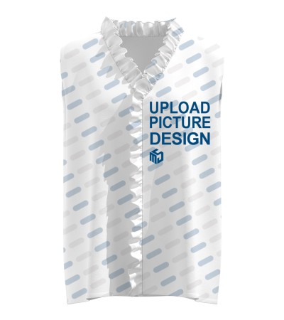 女士V领无袖褶皱上衣-OFX011 - 四面弹-120g/S