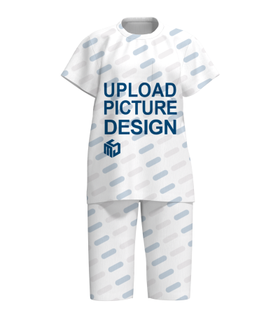 女士短袖中裤双侧口袋套装-P100014 - 仿棉-180g/S