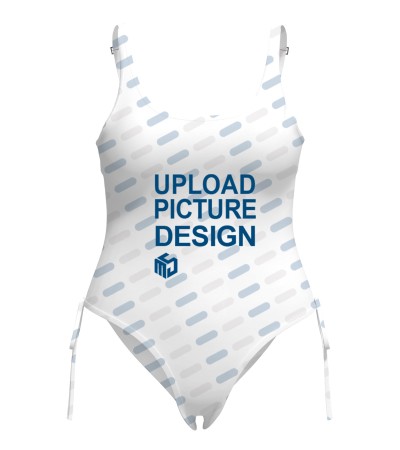 女款左右绑带连体泳衣-YZ05LW - 超细涤-200g/S