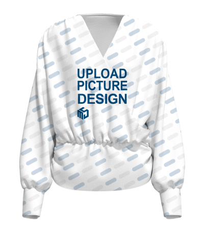 女士真丝绒V领长袖衬衫-LTW20676X - 真丝绒-160g/S