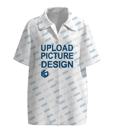 女士古巴领前左袋有袖口短袖套装（衣服）-WRL022AB-A - 冰丝-140g/M