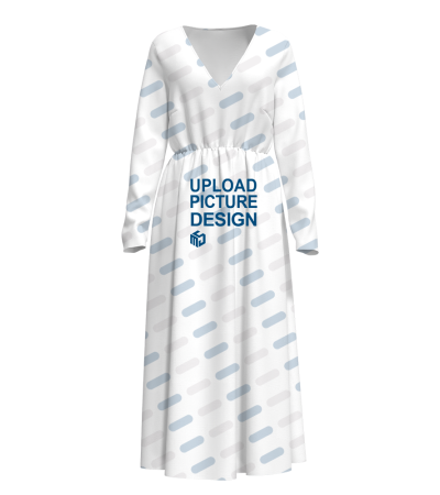 女士长袖V领长连衣裙-LTWJ20215A - 牛奶丝-200g/S