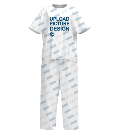 女士短袖长裤有袋套装-QS002A - 牛奶丝-140g/0XL