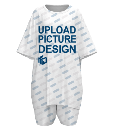 女士短袖短裤套装-QS001A - 平板布-140g/0XL