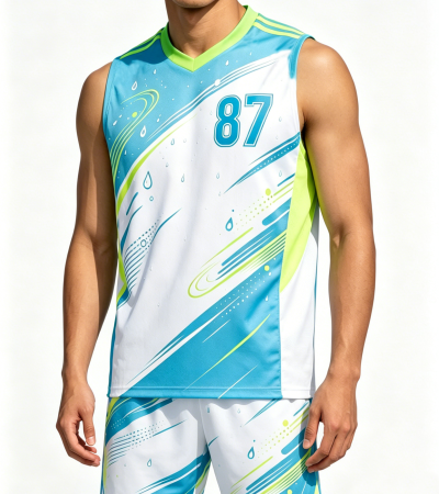 成人款V领篮球服套装-GFQ002A - 针眼布-150g/XS