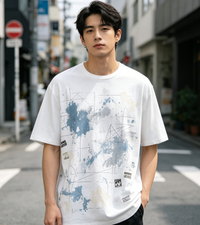 男士圆领短袖T恤-TF006 - 仿棉-180g/S