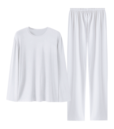 男士圆领长款家居服（衣服）-R0099AB-A - 仿棉-180g/XS