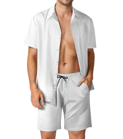 3D 短袖衬衫套装欧码版（R0039） - 四面弹-120g/S