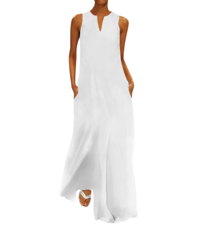 V领长裙A0026 - 四面弹-120g/S