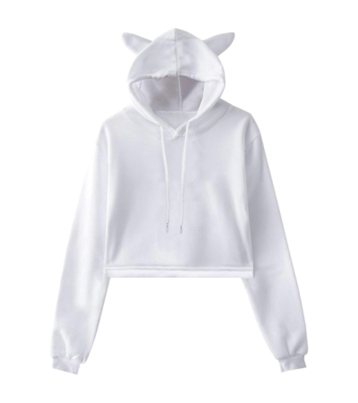 3D 猫耳朵卫衣露脐装 （A0011） - 空气层-220g/S